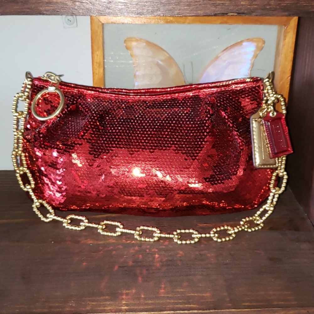 Coach Lmtd Edition Sequins Chain Link Evening Bag